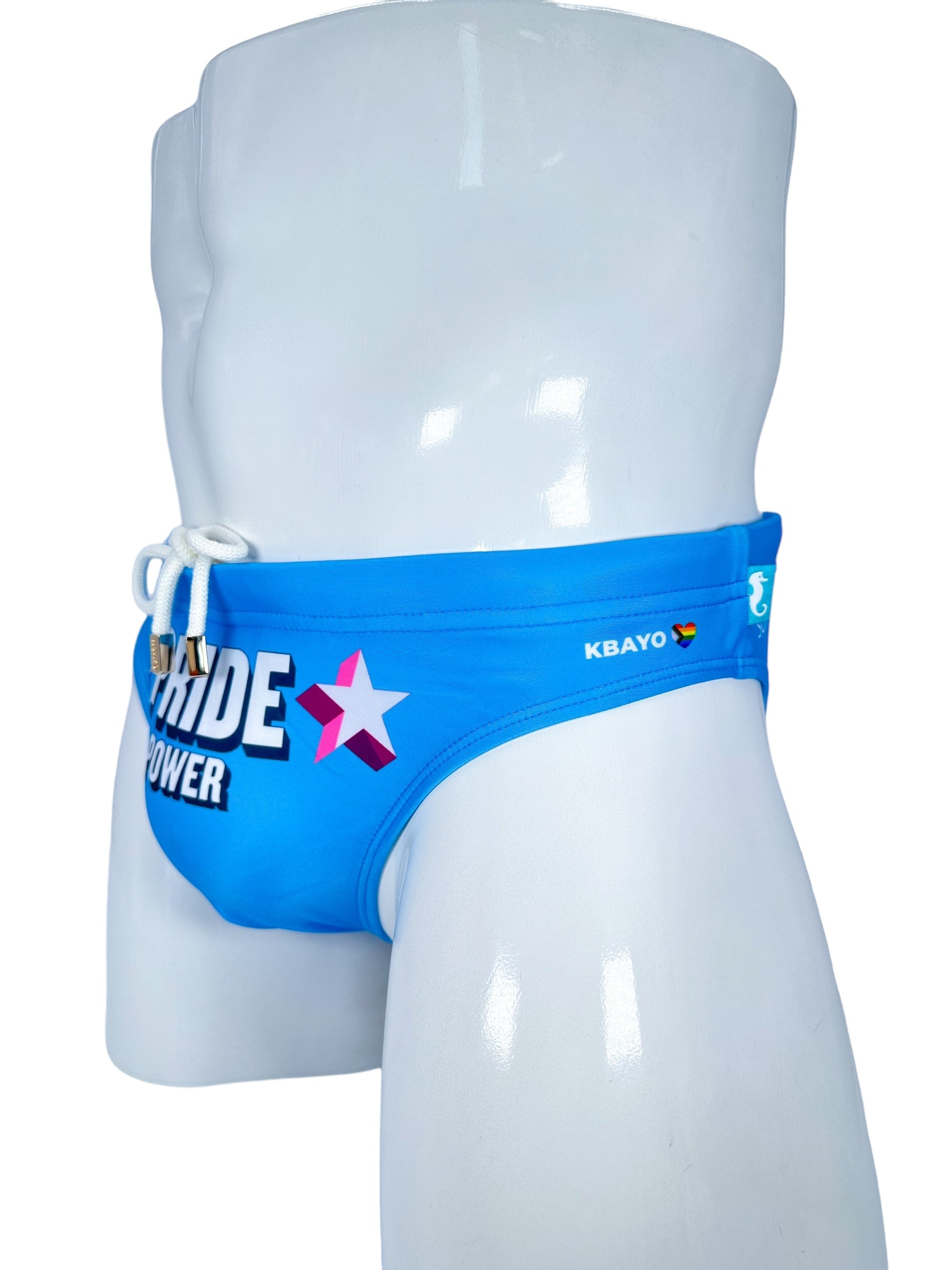 PRIDE POWER Light Blue Swimsuit | MEN SWIMWEAR | KBAYO | OUTFAIR | OUTFAIR