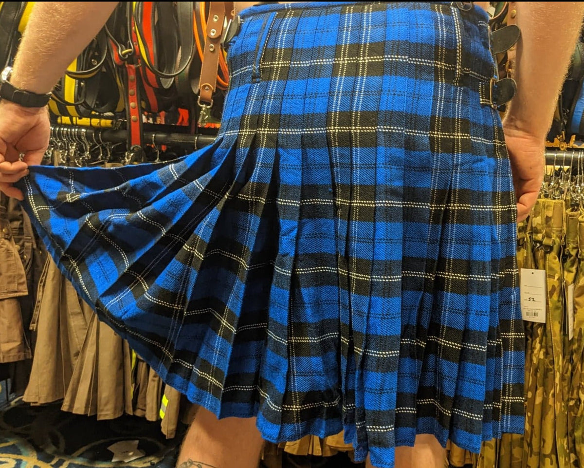Ramsey Blue Tartan Kilt by KiltedBros - front view