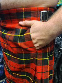 Wallace Tartan Kilt by KiltedBros Red Plaid - front view