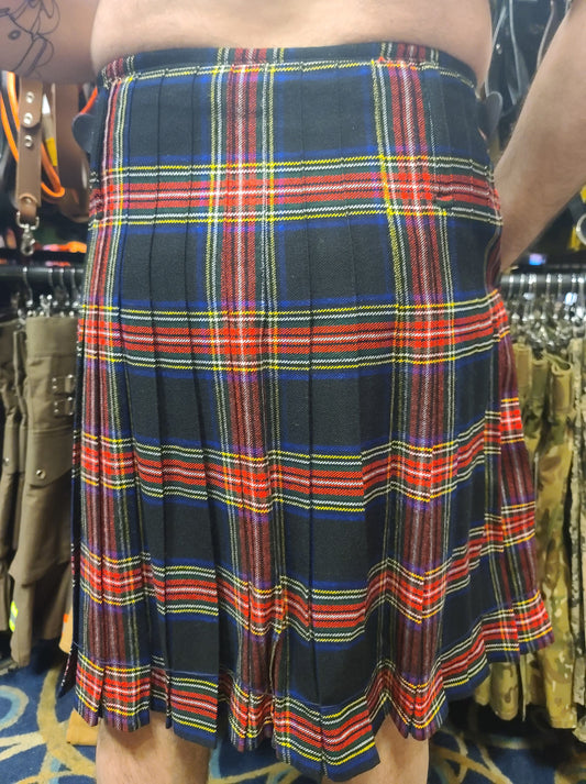 Black Stewart Tartan Kilt by KiltedBros - front view