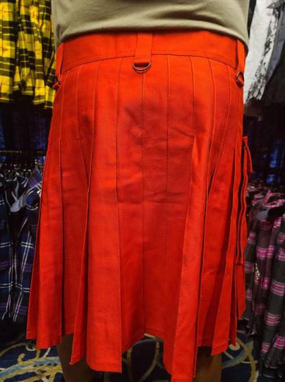 Utility Kilt in Red by KiltedBros - front view