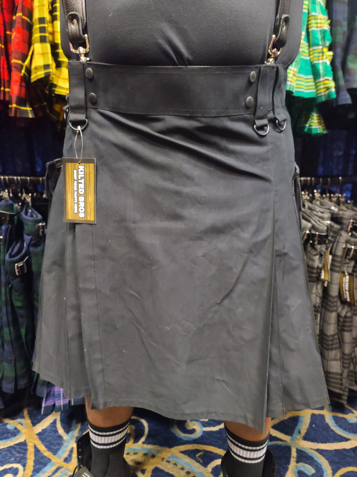 Utility Kilt in Black by KiltedBros - view 4