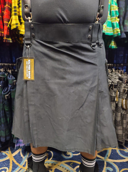 Utility Kilt in Black by KiltedBros - view 4