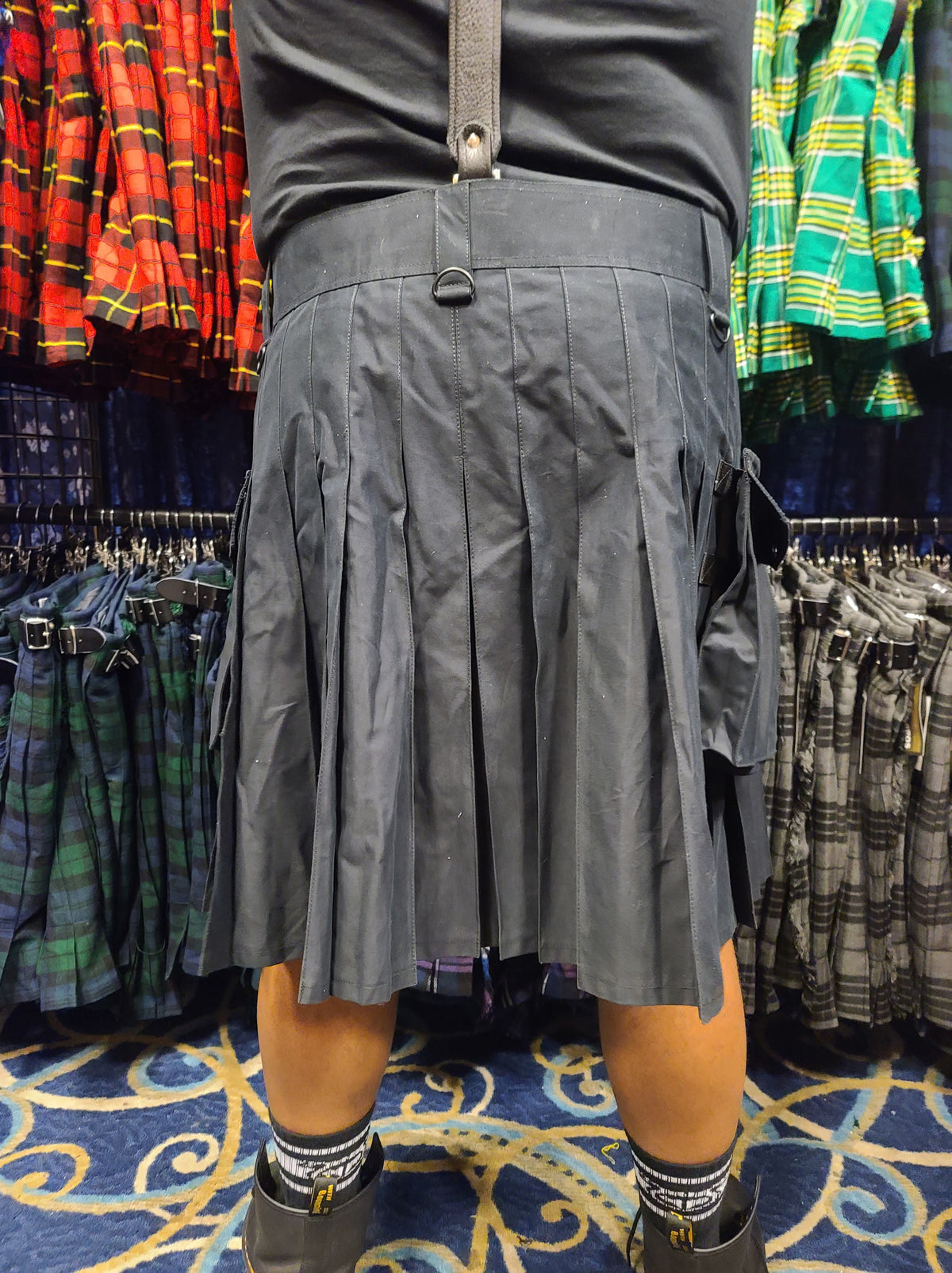 Utility Kilt in Black by KiltedBros - view 2