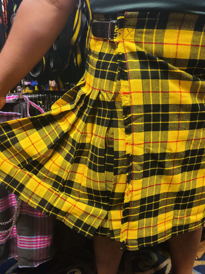Macleod of Lewis Tartan Kilt by KiltedBros Yellow Plaid Flannel - front view