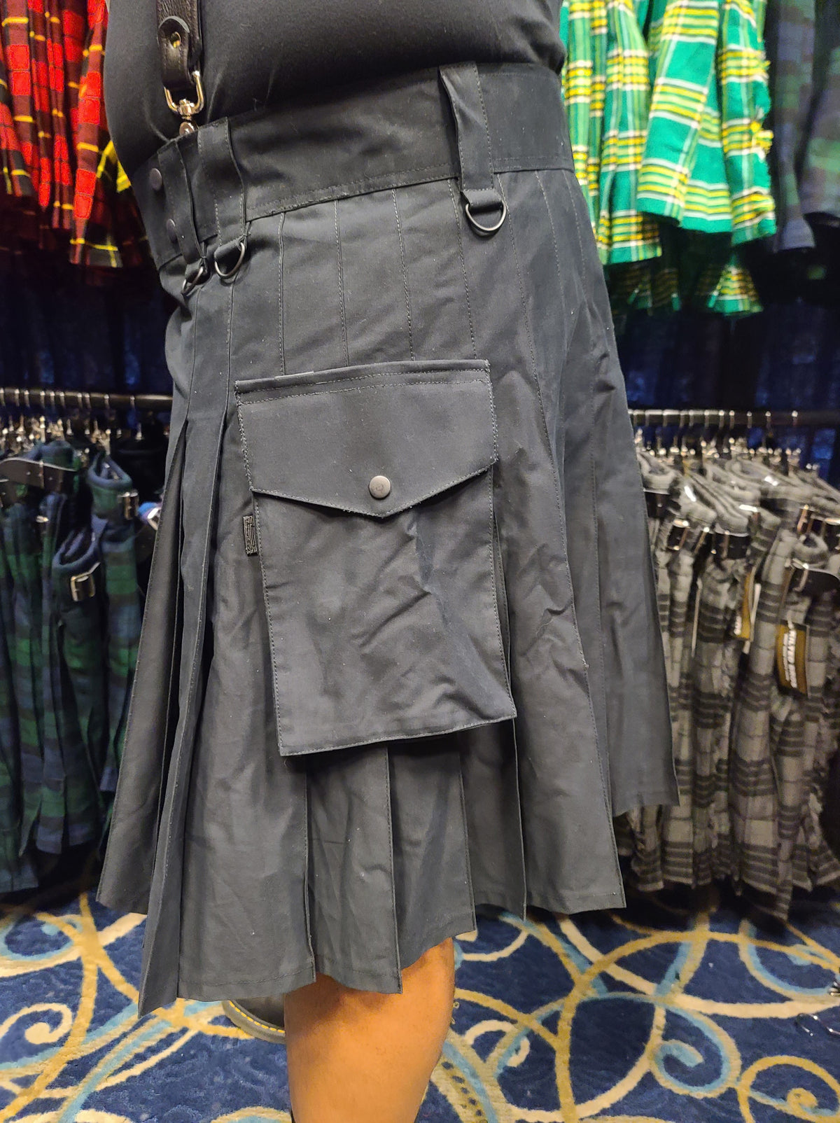 Utility Kilt in Black by KiltedBros - view 3