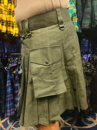 Utility Kilt in Hunter Green by KiltedBros - front view