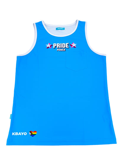 PRIDE POWER Light Blue Tank Top | MEN TANK TOP | KBAYO | OUTFAIR | OUTFAIR