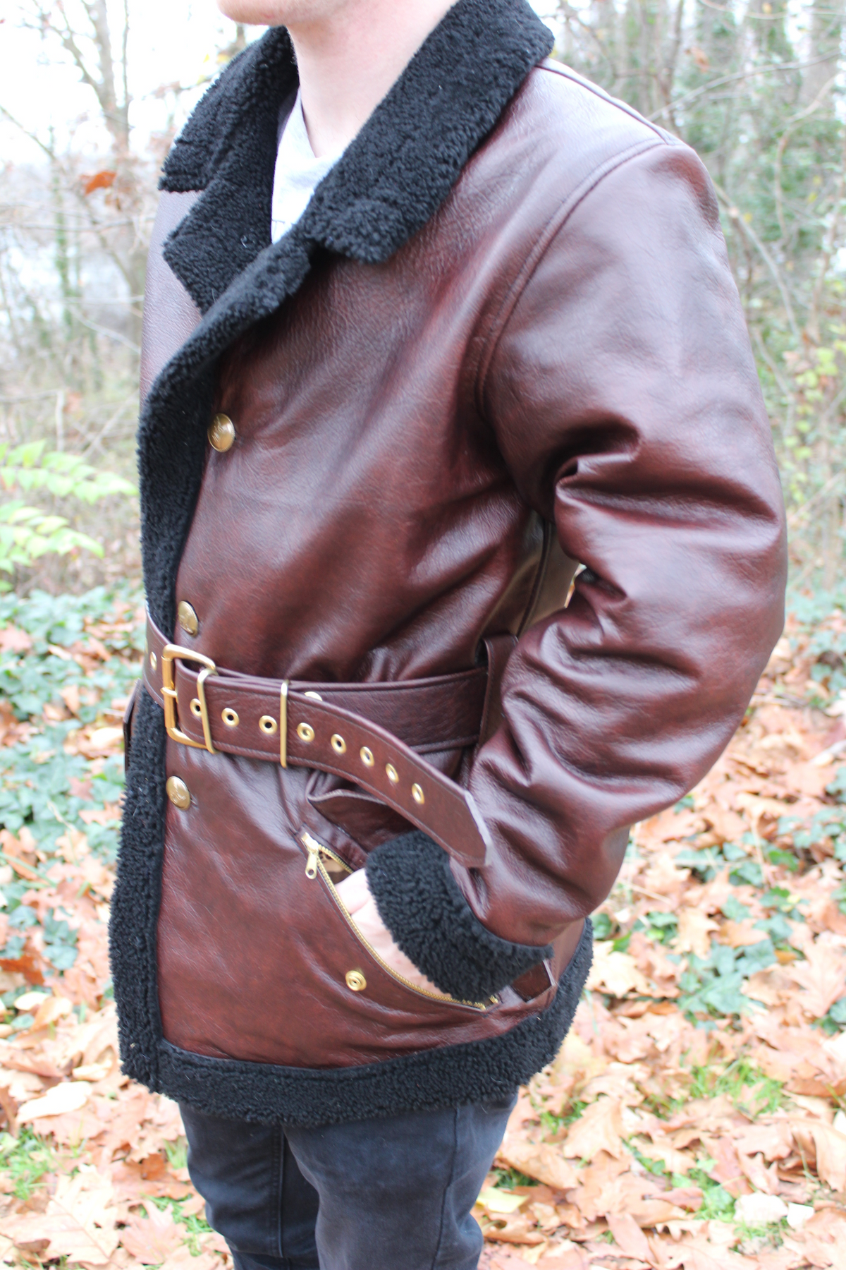 Leather and Shearling Coat - view 7