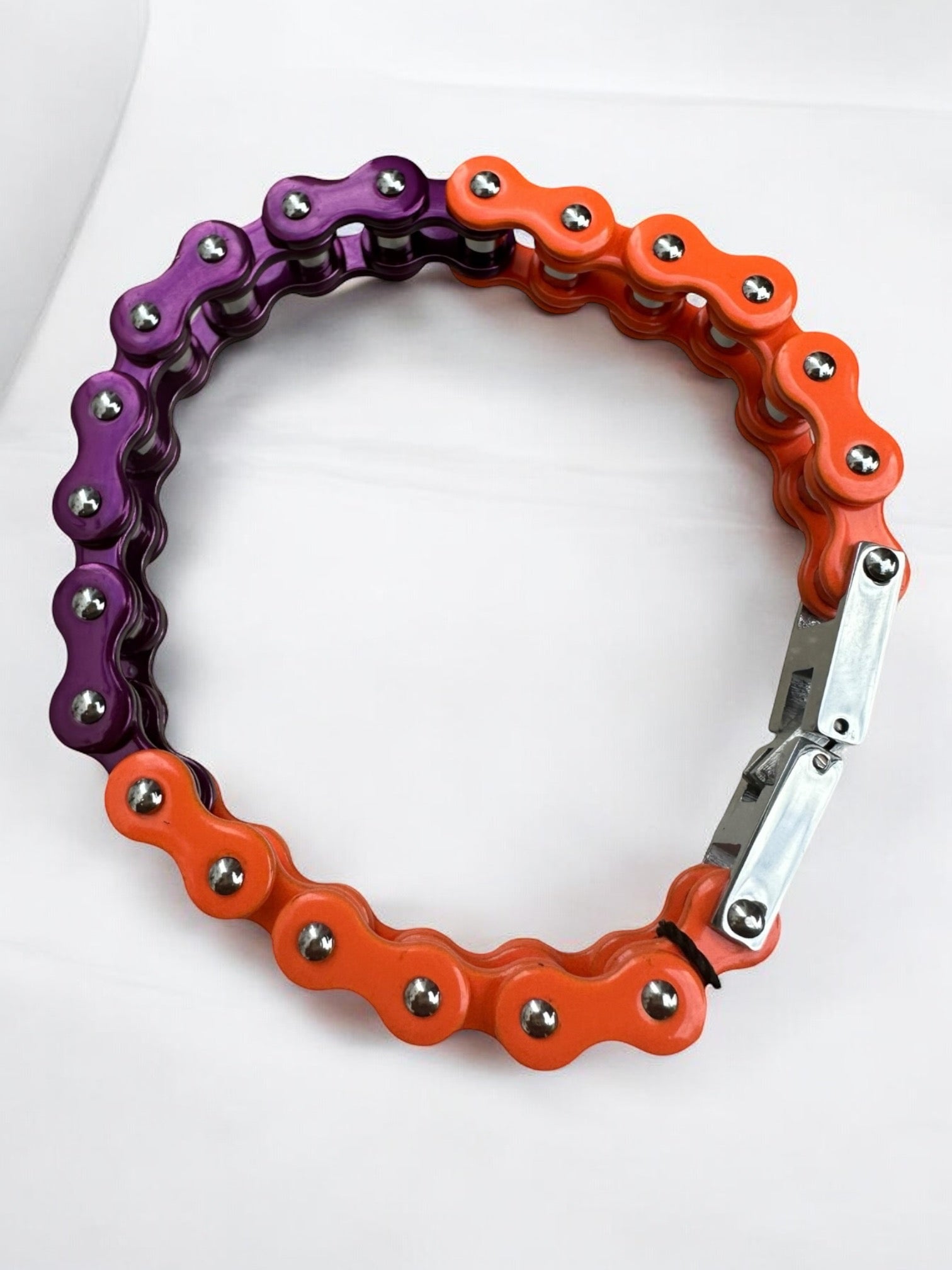 Purple and Orange Stainless Steel Bike Chain Bracelet | MEN ACCESSORIES | LAVISH NY | OUTFAIR | OUTFAIR