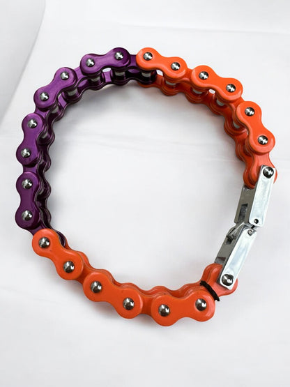 Purple and Orange Stainless Steel Bike Chain Bracelet | MEN ACCESSORIES | LAVISH NY | OUTFAIR | OUTFAIR