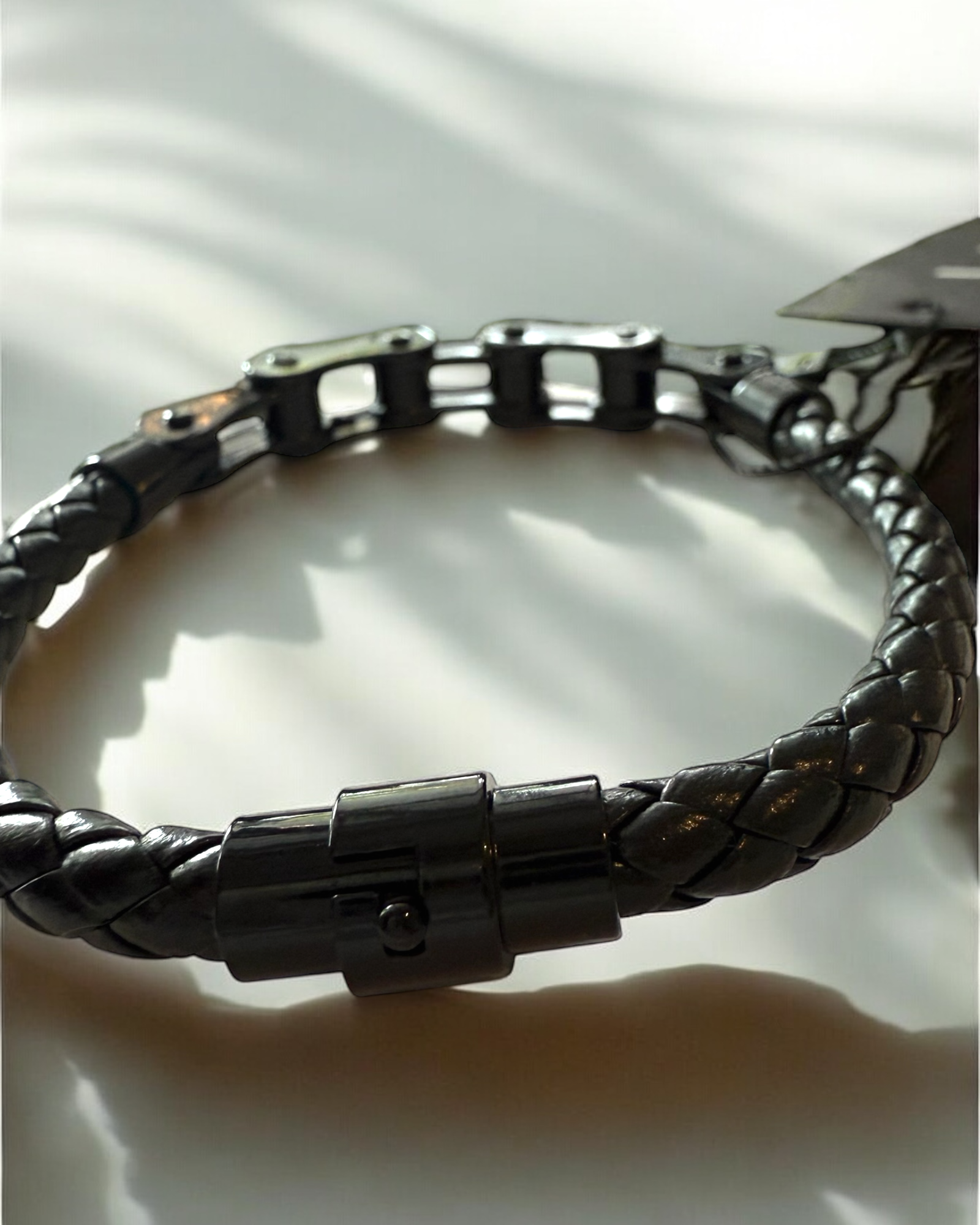 Leather and Bike Chain Bracelet | MEN ACCESSORIES | LAVISH NY | OUTFAIR | OUTFAIR