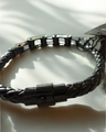 Leather and Bike Chain Bracelet