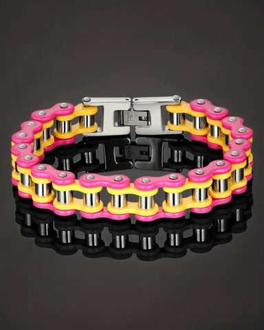 The Candy Stainless Steel Bike Chain Bracelet | MEN ACCESSORIES | LAVISH NY | OUTFAIR | OUTFAIR