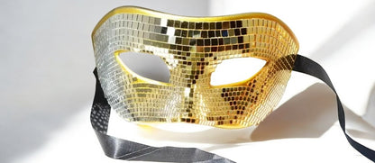 Gold and Silver Disco Ball Mask | MEN ACCESSORIES | LAVISH NY | OUTFAIR | OUTFAIR