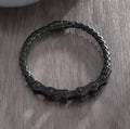 Leather and Bike Chain Bracelet