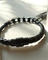 Leather and Bike Chain Bracelet