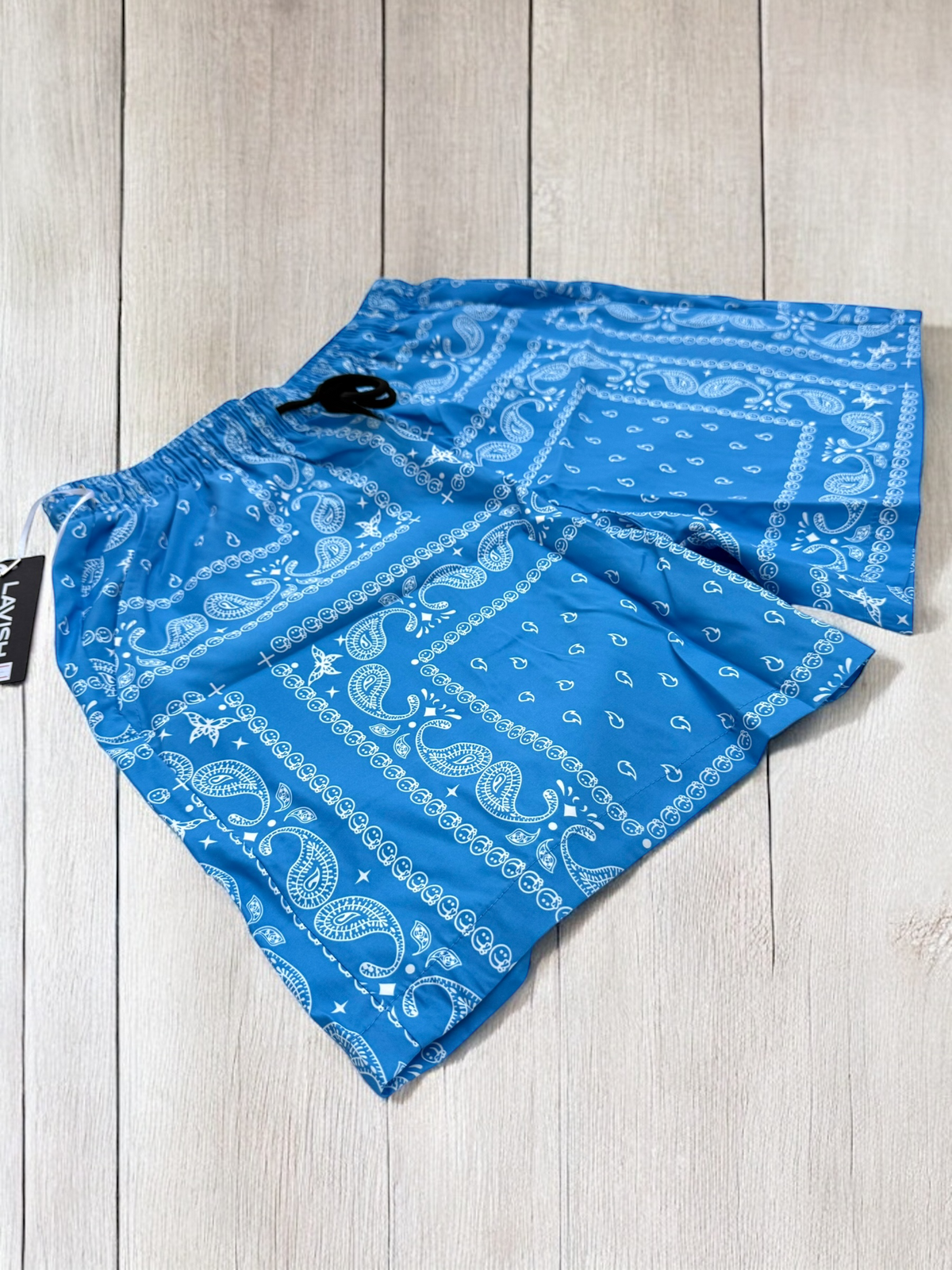 Light Blue Paisley Shorts | MEN SHORTS | LAVISH NY | OUTFAIR | OUTFAIR