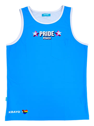 PRIDE POWER Light Blue Tank Top | MEN TANK TOP | KBAYO | OUTFAIR | OUTFAIR