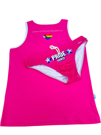 PRIDE POWER Pink Swimsuit | MEN SWIMWEAR | KBAYO | OUTFAIR | OUTFAIR