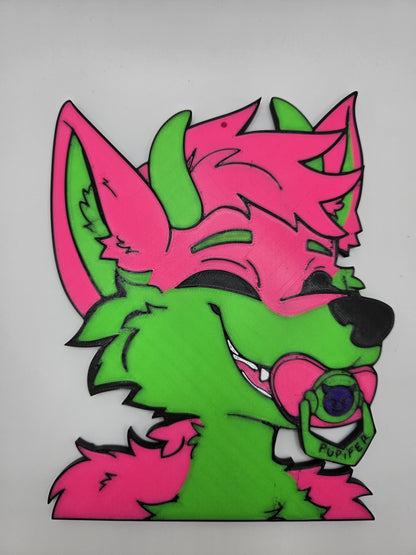 High-Tech 3D Printed Fursona Badge