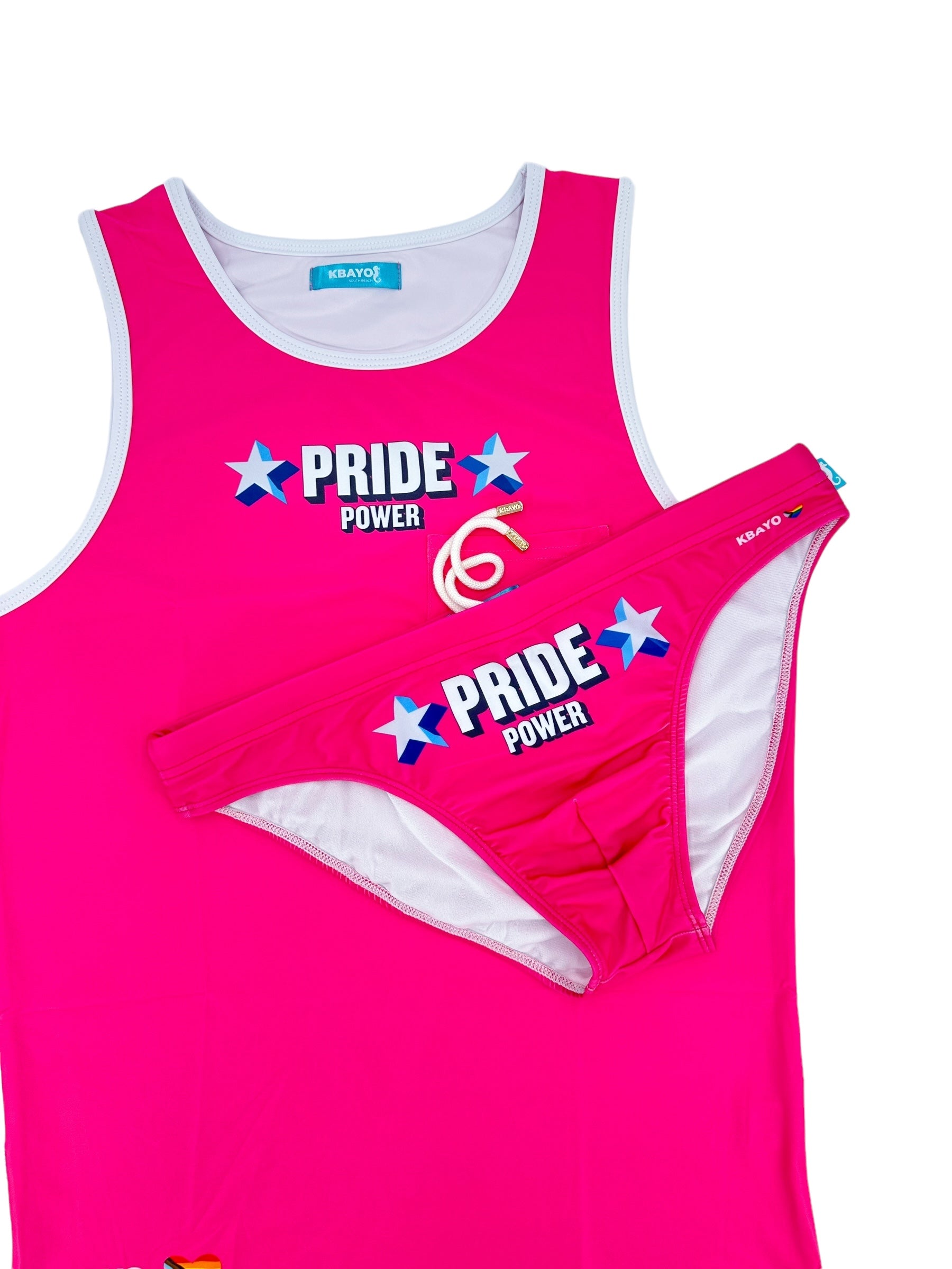 PRIDE POWER Pink Swimsuit | MEN SWIMWEAR | KBAYO | OUTFAIR | OUTFAIR