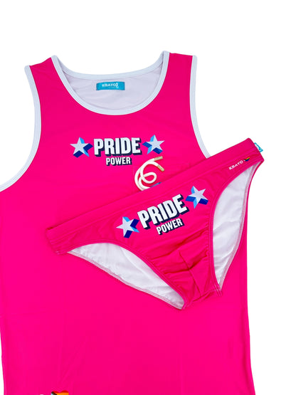 PRIDE POWER Pink Swimsuit | MEN SWIMWEAR | KBAYO | OUTFAIR | OUTFAIR