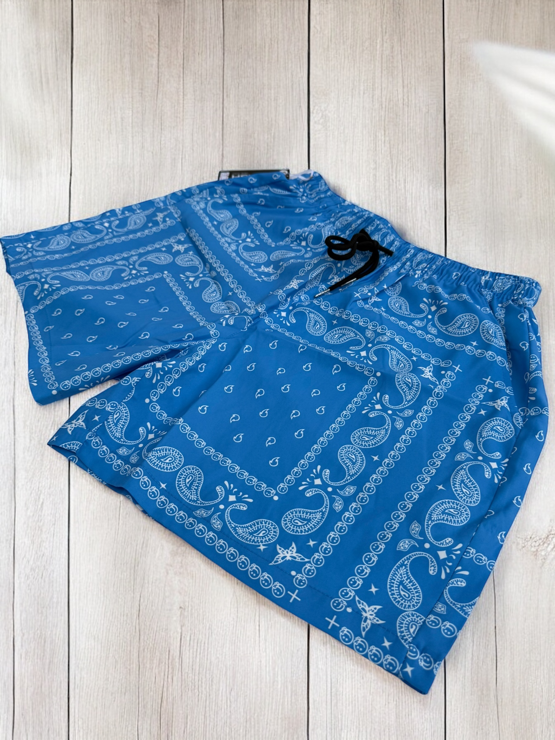 Light Blue Paisley Shorts | MEN SHORTS | LAVISH NY | OUTFAIR | OUTFAIR