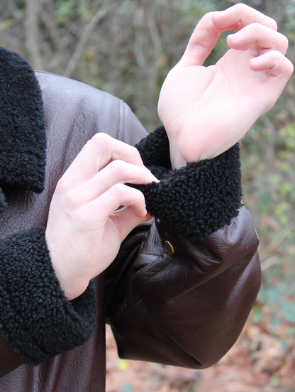 Leather and Shearling Coat - view 12