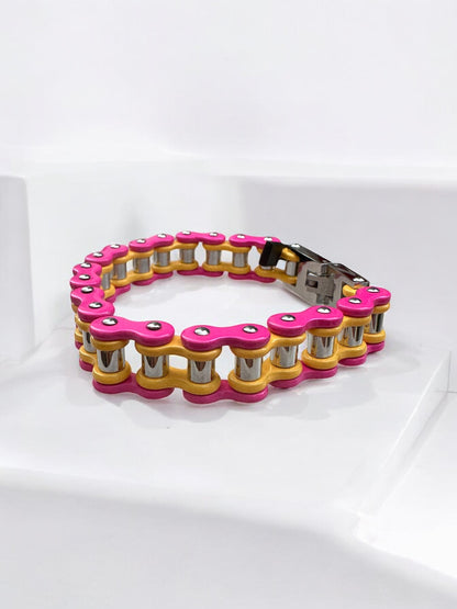 The Candy Stainless Steel Bike Chain Bracelet | MEN ACCESSORIES | LAVISH NY | OUTFAIR | OUTFAIR