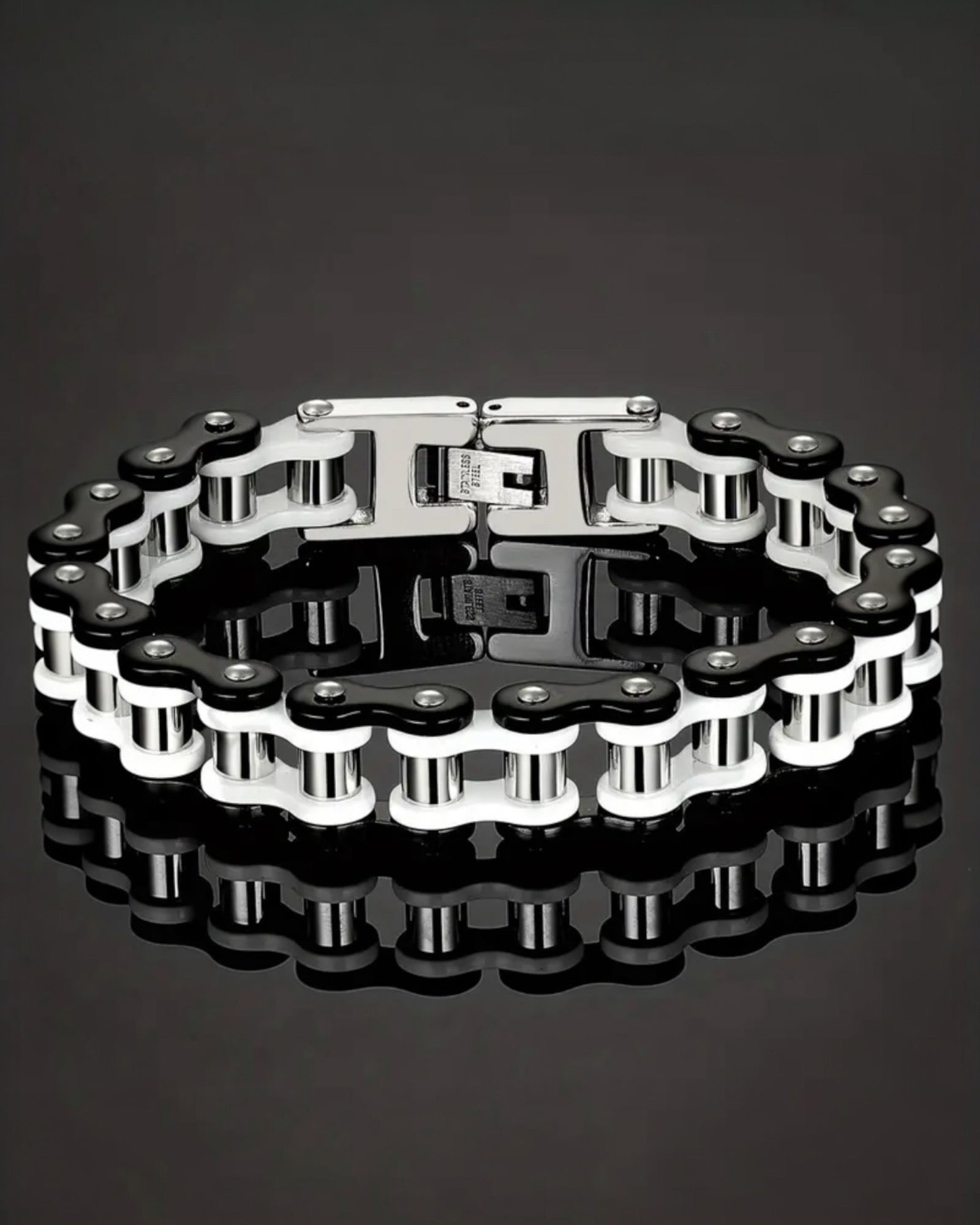 The Shadows Stainless Steel Bike Chain Bracelet | MEN ACCESSORIES | LAVISH NY | OUTFAIR | OUTFAIR