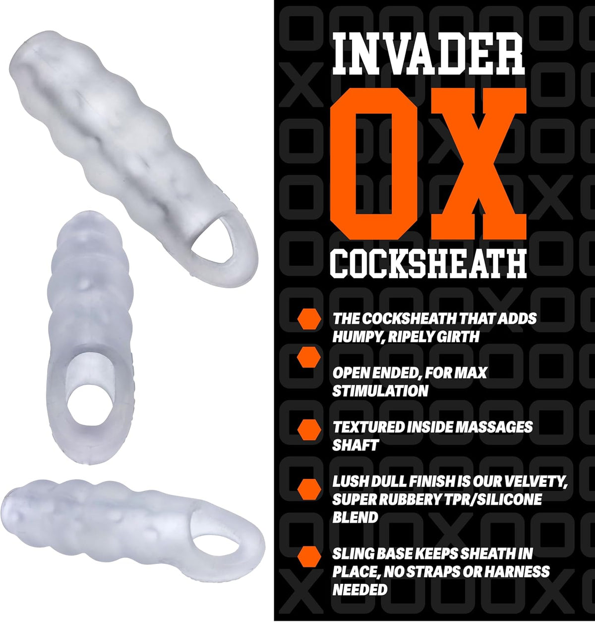 Oxballs INVADER humpity open-end velvety plus+SILICONE rubbery cocksheath - view 2