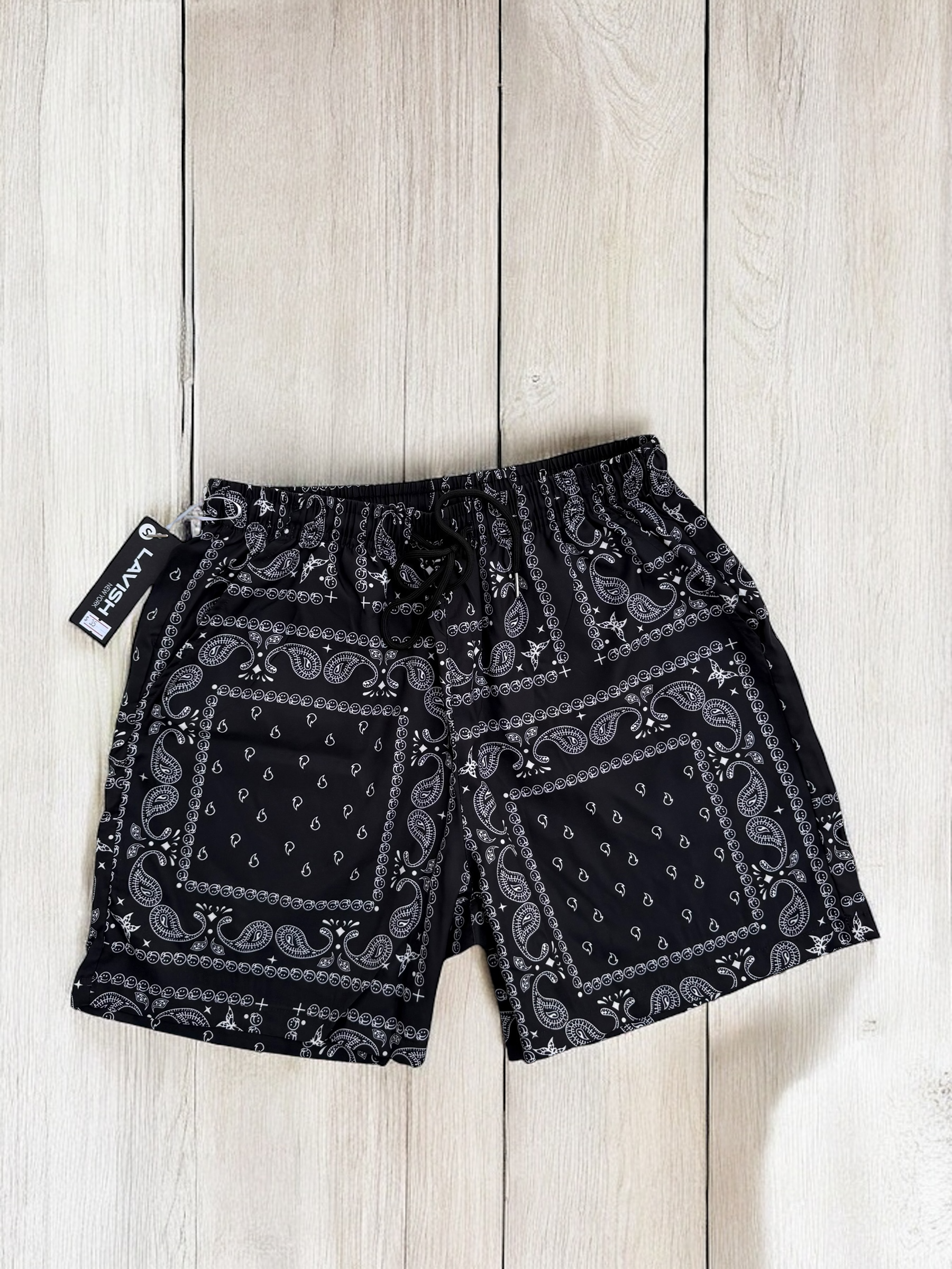 Black Paisley Shorts | MEN SHORTS | LAVISH NY | OUTFAIR | OUTFAIR
