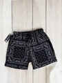 Black Paisley Shorts