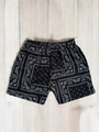 Black Paisley Shorts