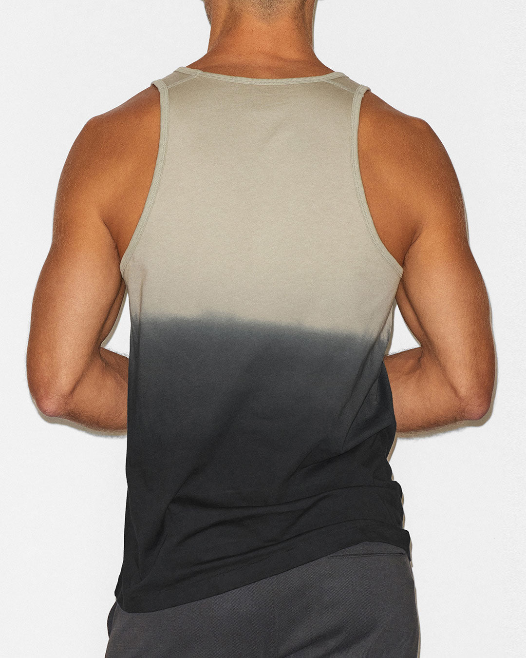 Dip Dye Relaxed Tank Sandstone Beige - back view