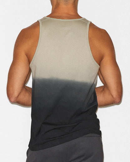 Dip Dye Relaxed Tank Sandstone Beige - back view