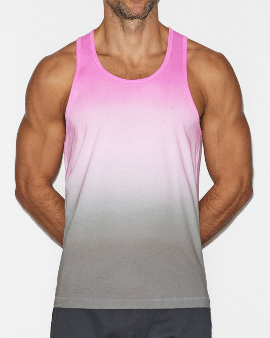 Dip Dye Relaxed Tank Peony Pink - back view