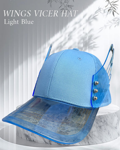 LIGHT BLUE WINGS VICER HAT | MEN ACCESSORIES | STRAPPING BOY NYC | OUTFAIR | OUTFAIR