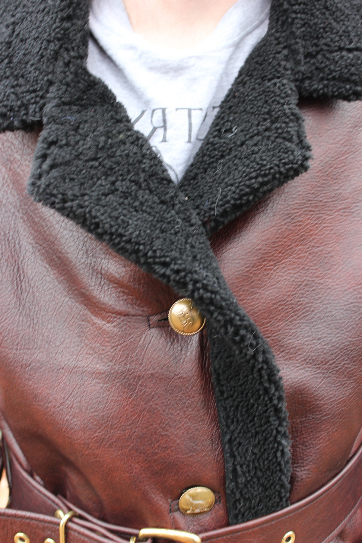 Leather and Shearling Coat - view 4