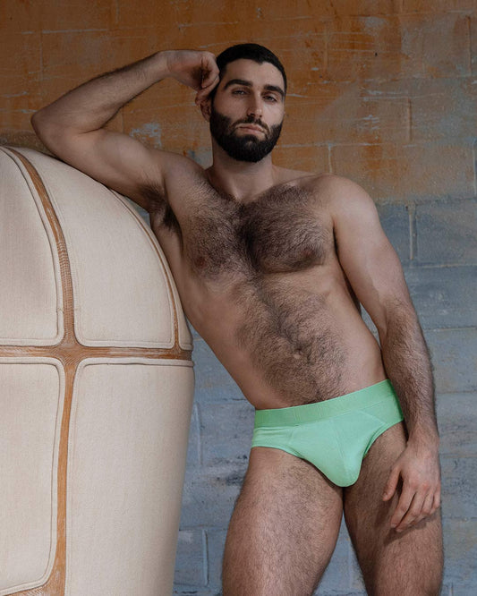 Flex Low Rise Brief Sage Green - front view