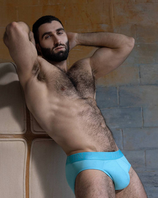 Flex Low Rise Brief Sky Blue - front view