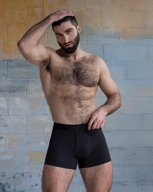 Flex Boxer Brief 5" Inseam Black - front view