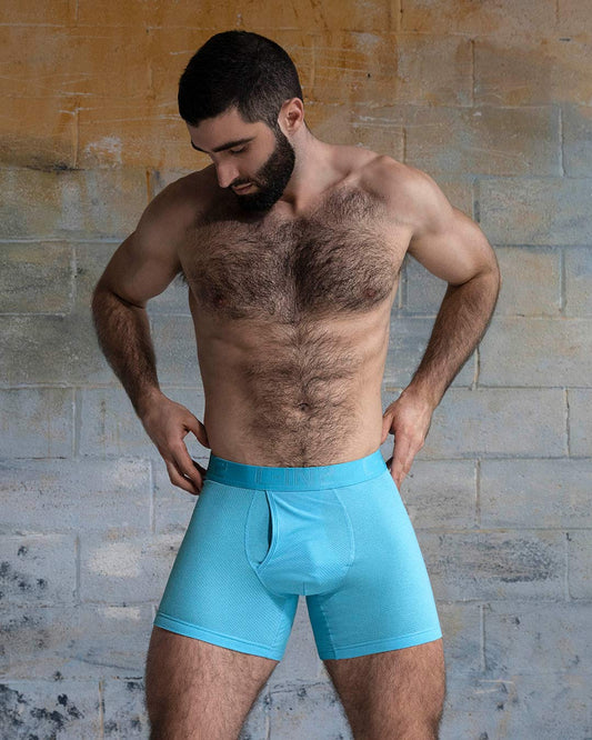 Flex Boxer Brief 5" Inseam Sky Blue - front view