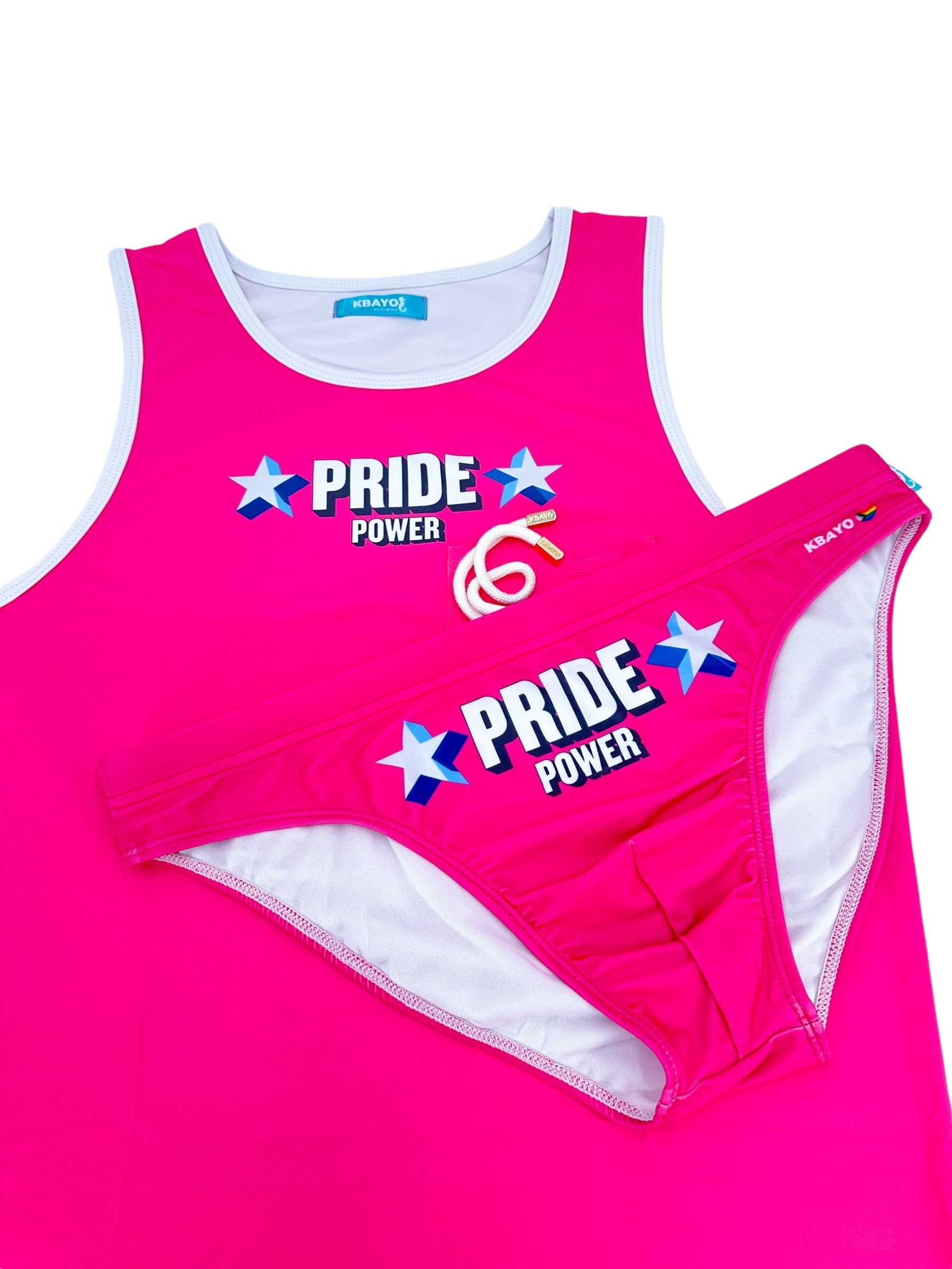 PRIDE POWER Pink Swimsuit | MEN SWIMWEAR | KBAYO | OUTFAIR | OUTFAIR