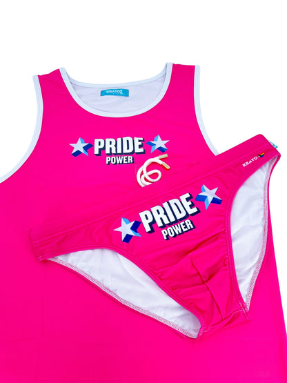 PRIDE POWER Pink Swimsuit | MEN SWIMWEAR | KBAYO | OUTFAIR | OUTFAIR