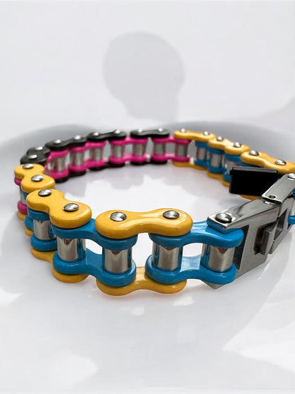 The Energy Stainless Steel Bike Chain Bracelet | MEN ACCESSORIES | LAVISH NY | OUTFAIR | OUTFAIR