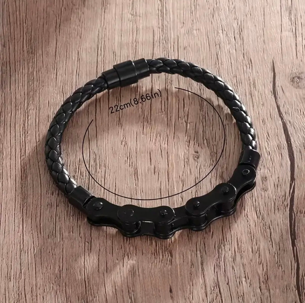 Leather and Bike Chain Bracelet | MEN ACCESSORIES | LAVISH NY | OUTFAIR | OUTFAIR