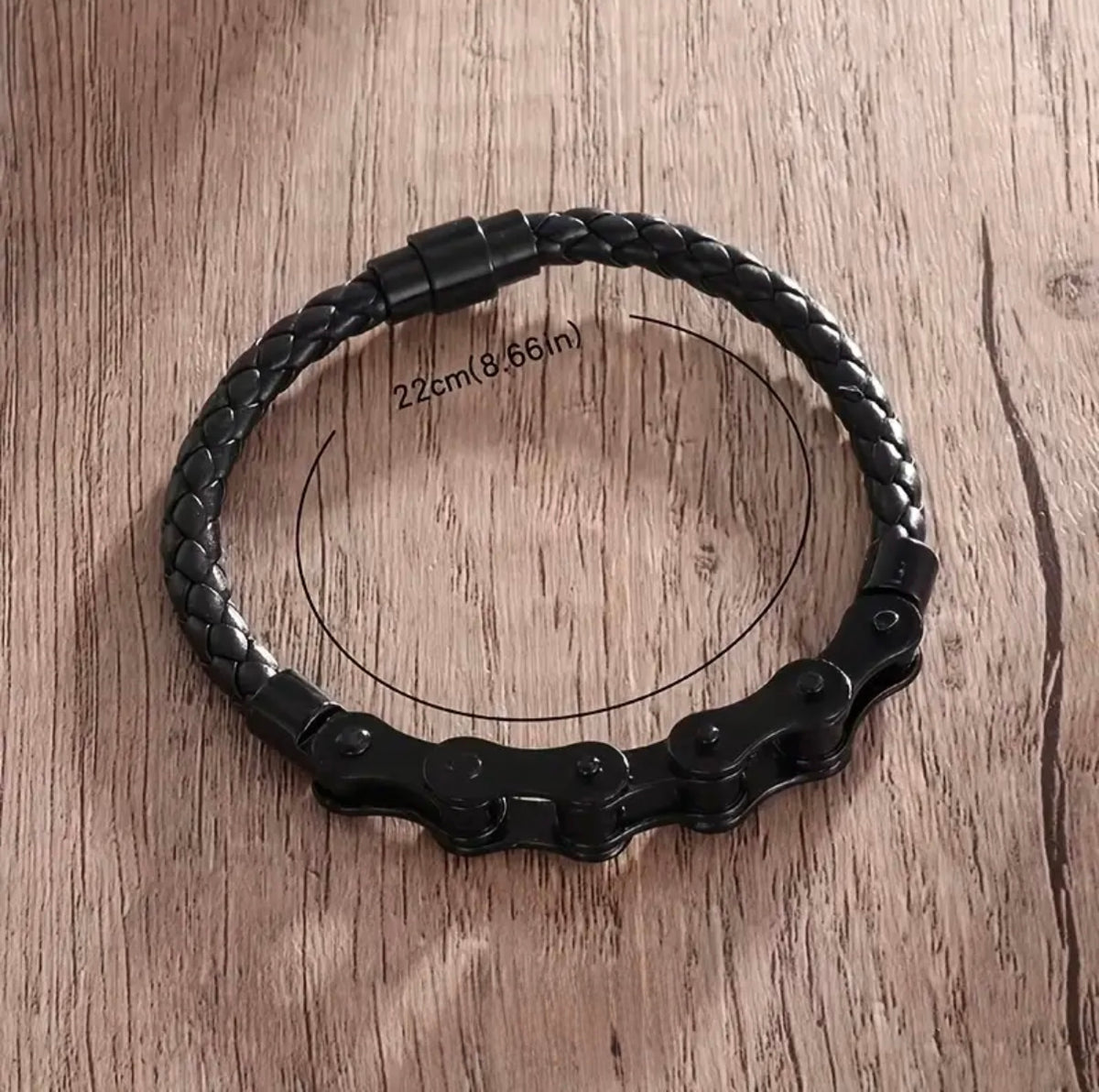 Leather and Bike Chain Bracelet | MEN ACCESSORIES | LAVISH NY | OUTFAIR | OUTFAIR