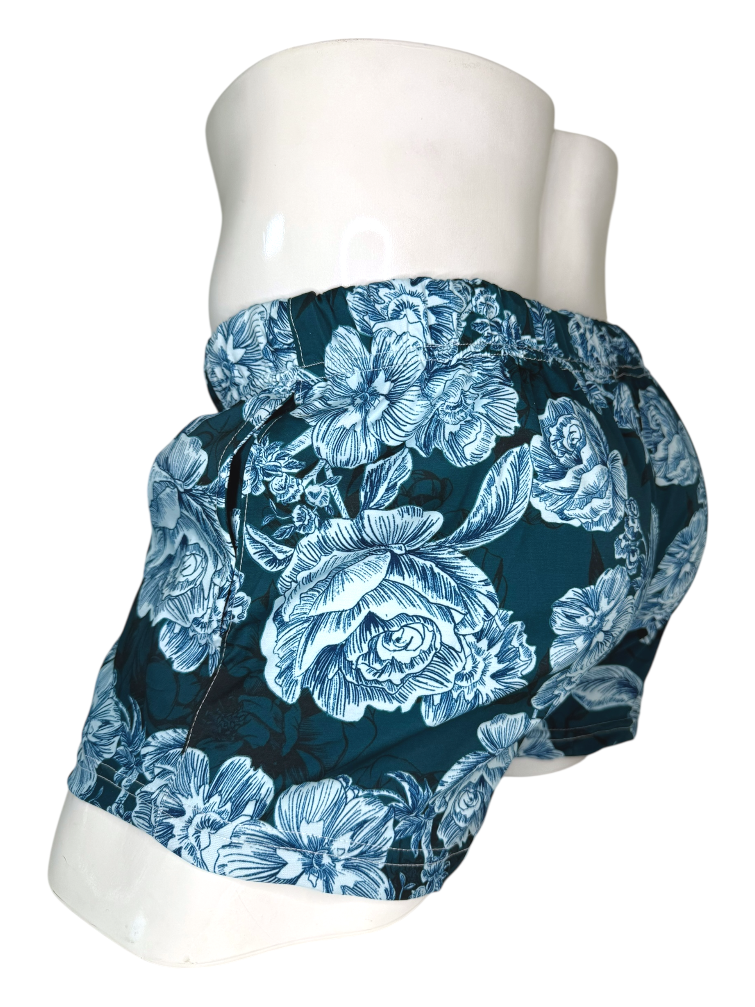 Teal Flower Shorts